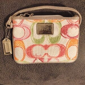 Coach Poppy Multicolor Signature Wristlet